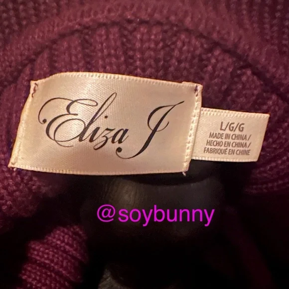 Eliza J Fit and Flare Cowl Neck Sweater Dress (EUC; Purple; Sz. Large) - Picture 3 of 6